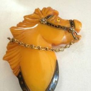 Bakelite  horsehead brooch